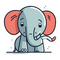 schattig tekenfilm olifant. vector illustratie van een schattig weinig olifant.