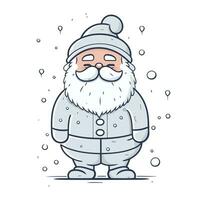 vector illustratie van de kerstman claus in winter kleren. nieuw jaar en Kerstmis thema.