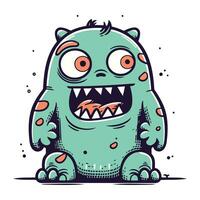 tekenfilm monster met groot ogen. vector illustratie van een monster.