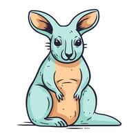 kangoeroe tekenfilm. vector illustratie van schattig kangoeroe.