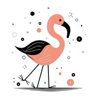 flamingo Aan een wit achtergrond. vector illustratie in vlak stijl.