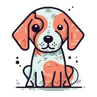 schattig tekenfilm hond vector illustratie. hand- getrokken tekening stijl.