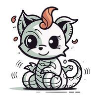 schattig tekenfilm kawaii kat. vector illustratie van een katje.