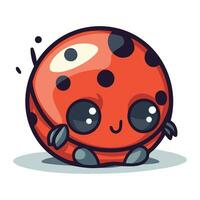 schattig lieveheersbeestje tekenfilm karakter vector illustratie. schattig lieveheersbeestje met ogen.