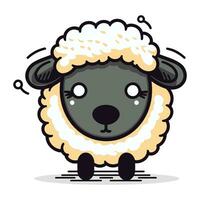 schattig schapen vector illustratie Aan wit achtergrond. schattig tekenfilm schapen