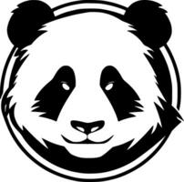 panda - zwart en wit geïsoleerd icoon - vector illustratie