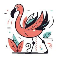 flamingo. vector illustratie van een flamingo in een vlak stijl.