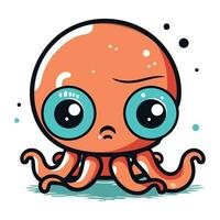 schattig tekenfilm Octopus. vector illustratie geïsoleerd Aan wit achtergrond.