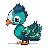 duif vogel tekenfilm mascotte karakter vector illustratie.