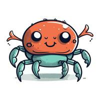 schattig tekenfilm krab. vector illustratie geïsoleerd Aan een wit achtergrond.