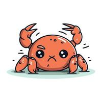 schattig tekenfilm krab karakter. vector illustratie van een grappig krab.