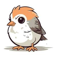 schattig weinig vogel geïsoleerd Aan een wit achtergrond. vector illustratie.