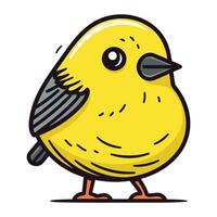 schattig weinig geel vogel. vector illustratie van een weinig vogel.