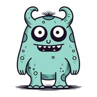 grappig tekenfilm monster. vector illustratie van een schattig monster karakter.