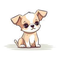 schattig weinig chihuahua puppy zitten. vector illustratie.