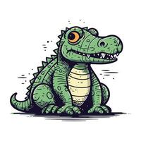 krokodil vector illustratie. schattig tekenfilm krokodil.