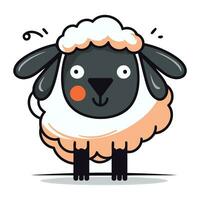 schattig schapen tekenfilm mascotte karakter. vector illustratie.