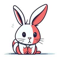 schattig tekenfilm konijn geïsoleerd Aan een wit achtergrond. vector illustratie.