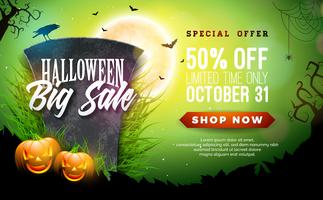 Halloween verkoop banner afbeelding vector