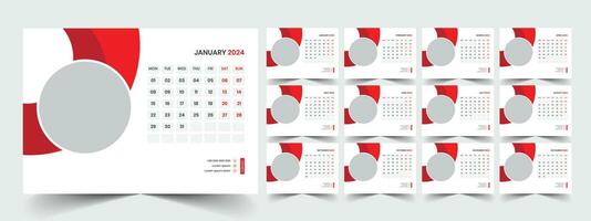 bureau kalender sjabloon 2024 vector