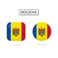 vlag van Moldavië 2 vormen icoon 3d tekenfilm stijl. vector