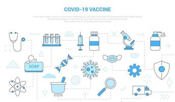 covid-19 vaccin concept met icon set sjabloon banner vector