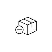 min teken door doos vector symbool. perfect voor web plaatsen, boeken, winkels, winkels. bewerkbare beroerte in minimalistisch schets stijl