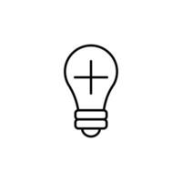 plus in lamp minimalistisch vector lijn icoon. vector illustratie voor web plaatsen, appjes, ontwerp, banners en andere doeleinden