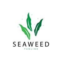 zeewier logo ontwerp, onderwater- fabriek ontwerp illustraties, schoonheidsmiddelen en voedsel ingrediënt vector