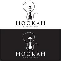 wijnoogst hookah, shisha of water pijp logo silhouet voor club, bar, café, damp en winkel. vector