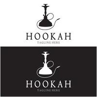 wijnoogst hookah, shisha of water pijp logo silhouet voor club, bar, café, damp en winkel. vector