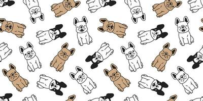 hond naadloos patroon vector Frans bulldog sjaal geïsoleerd tekenfilm tegel behang herhaling achtergrond illustratie tekening ontwerp
