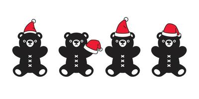 beer vector Kerstmis icoon polair beer teddy de kerstman claus hoed logo tekenfilm karakter tekening illustratie ontwerp