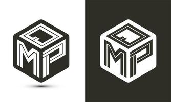 qmp brief logo ontwerp met illustrator kubus logo, vector logo modern alfabet doopvont overlappen stijl.