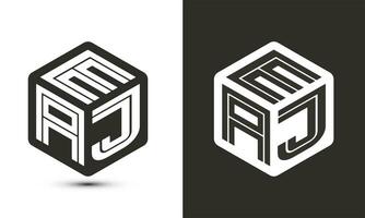 eaj brief logo ontwerp met illustrator kubus logo, vector logo modern alfabet doopvont overlappen stijl.