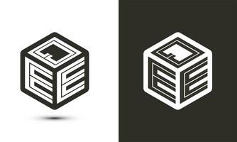 qee brief logo ontwerp met illustrator kubus logo, vector logo modern alfabet doopvont overlappen stijl.