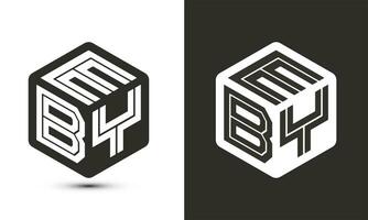 eby brief logo ontwerp met illustrator kubus logo, vector logo modern alfabet doopvont overlappen stijl.