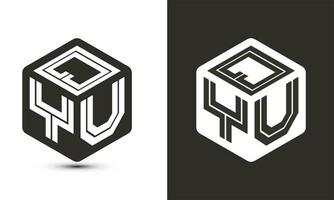 qyu brief logo ontwerp met illustrator kubus logo, vector logo modern alfabet doopvont overlappen stijl.