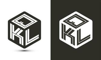 qkl brief logo ontwerp met illustrator kubus logo, vector logo modern alfabet doopvont overlappen stijl.