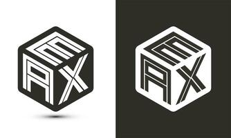 eax brief logo ontwerp met illustrator kubus logo, vector logo modern alfabet doopvont overlappen stijl.