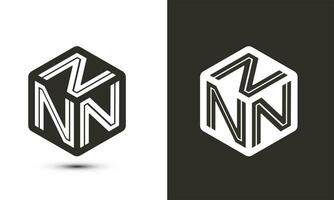 n brief logo ontwerp met illustrator kubus logo, vector logo modern alfabet doopvont overlappen stijl. premie bedrijf logo icoon. wit kleur Aan zwart achtergrond