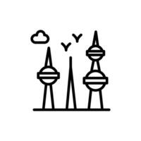Koeweit torens icoon in vector. illustratie vector