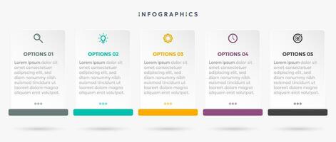 modern bedrijf infographic sjabloon met 5 opties of stappen pictogrammen. vector