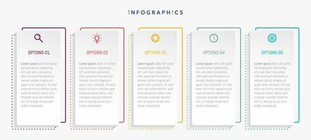 modern bedrijf infographic sjabloon met 5 opties of stappen pictogrammen. vector