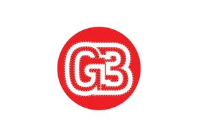 nl of g3 brief logo en icoon ontwerp sjabloon vector