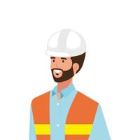 architect man met witte helm vector design