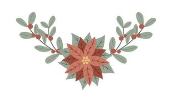 winter Kerstmis bloemen samenstelling met pancetta en rood bessen. ontwerp voor vakantie uitnodiging kaart, poster, banier, groet kaart, ansichtkaart vector