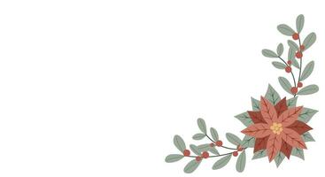 Kerstmis winter banier met bloem kerstster en rood bessen. perfect voor groet kaart ontwerp vector