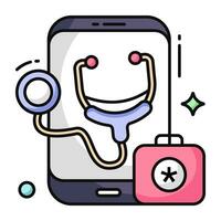 trendy vectorontwerp van mobiele medische app vector