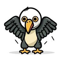 pinguïn vogel tekenfilm karakter vector illustratie. schattig dier